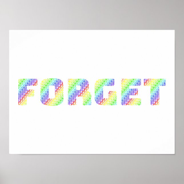 Póster Rainbow Mantra Art – Allow Yourself To Forget (Frente)