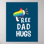 Póster Rainbow Microphone Lgbtq Pride Free Dad Hugs<br><div class="desc">Rainbow Microphone Lgbtq Pride Free Dad Hugs Gift. Perfect gift for your dad,  mom,  papa,  men,  women,  friend and family members on Thanksgiving Day,  Christmas Day,  Mothers Day,  Fathers Day,  4th of July,  1776 Independent day,  Veterans Day,  Halloween Day,  Patrick's Day</div>