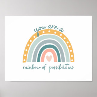 Póster Rainbow of Possibilities - Pastel Positive Vibes