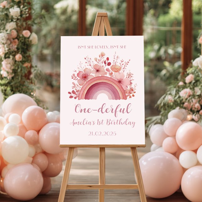 Póster Rainbow Onederful 1st Birthday Party Welcome  (Subido por el creador)