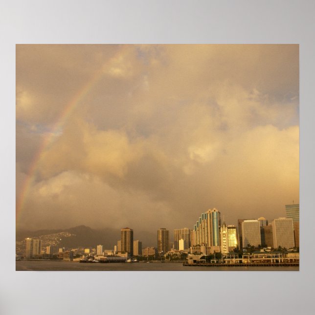 Póster Rainbow over Honolulu, Hawaii, USA 3 (Frente)