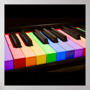 Póster Rainbow Piano