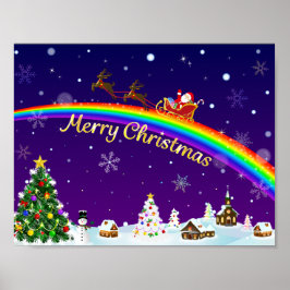 Póster Rainbow Santa Claus