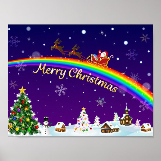 Póster Rainbow Santa Claus (Frente)