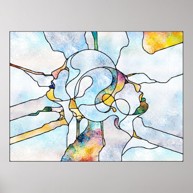 Póster Rainbow Shards. Unity of Stained Glass series. Bac (Frente)