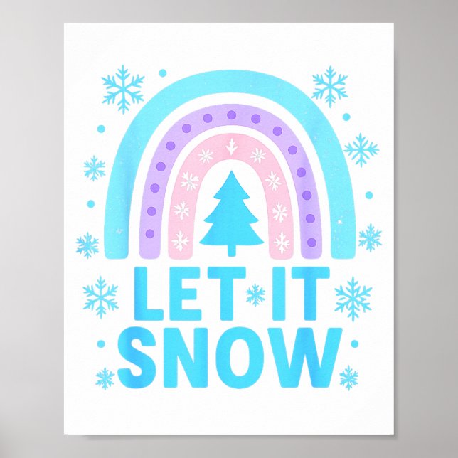 Póster Rainbow Snowflake Christmas Winter Day Suprter Let (Frente)