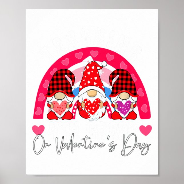 Póster Rainbow Teaching 4th Grade On Valentines Day Teac  (Frente)