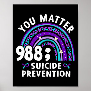 Póster Rainbow You Problem 988 Suicide Prevention Awarene