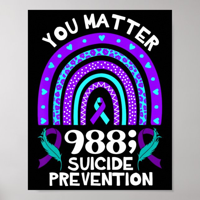 Póster Rainbow You Problem 988 Suicide Prevention Awarene (Frente)