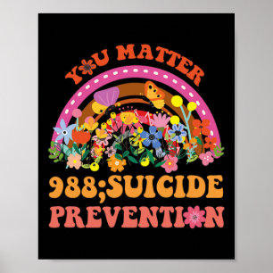 Póster Rainbow You Problem 988 Suicide Prevention Awarene