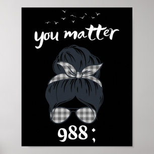 Póster Rainbow You Problem 988 Suicide Prevention Awarene