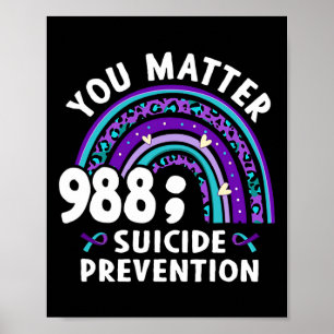 Póster Rainbow You Problem 988 Suicide Prevention Awarene