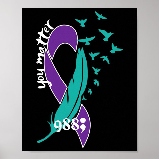 Póster Rainbow You Problem 988 Suicide Prevention Awarene (Frente)