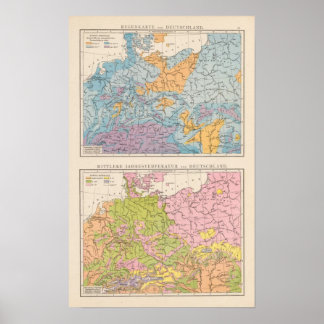 Póster Rainfall map of Germany
