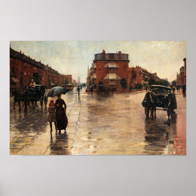 Póster Rainy Day, Boston por Childe Hassam (Frente)