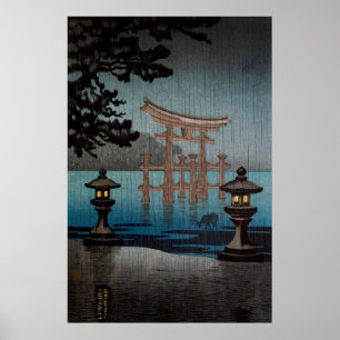 Póster Rainy Miyajima de Tsuchiya Koitsu