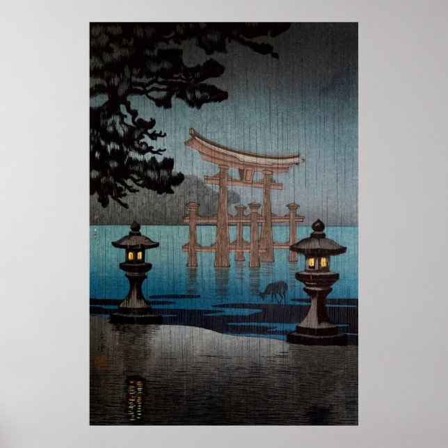 Póster Rainy Miyajima de Tsuchiya Koitsu (Frente)