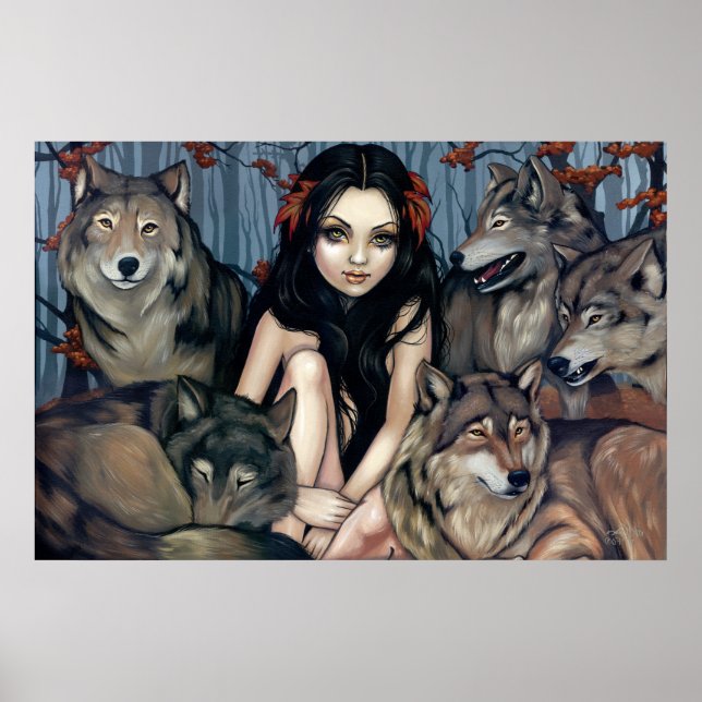 Póster Raised by Wolves fantasy wolf dog Art Print (Frente)