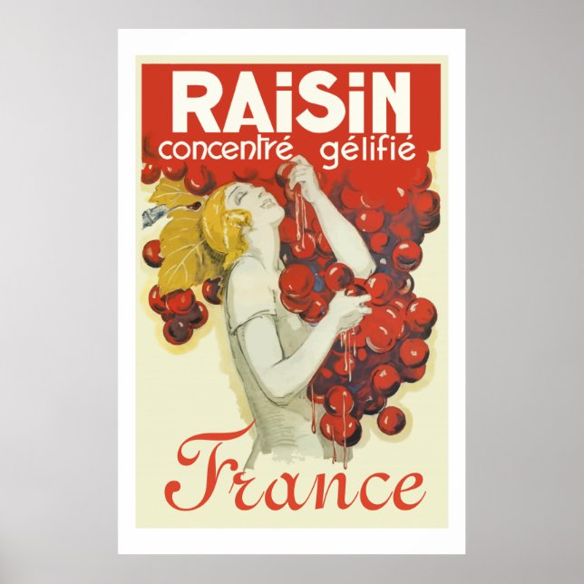 Póster Raisin (anuncio francés vintage) (Frente)