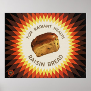 Póster Raisin Bread Vintage Viajes Poster Ad Retro Impres