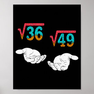 Póster Raíz Cuadrada 36 49 Meme 67 Helado Goteo Camiseta 