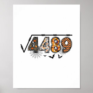 Póster Raíz Cuadrada De 4489 Divertido Halloween 67 Meme 
