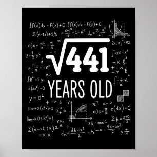 Póster Raíz Cuadrada Matemática 441 Años, Matemáticas Int