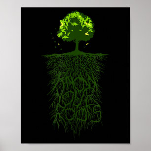 Póster Raíz del árbol conoce su naturaleza de origen ambi