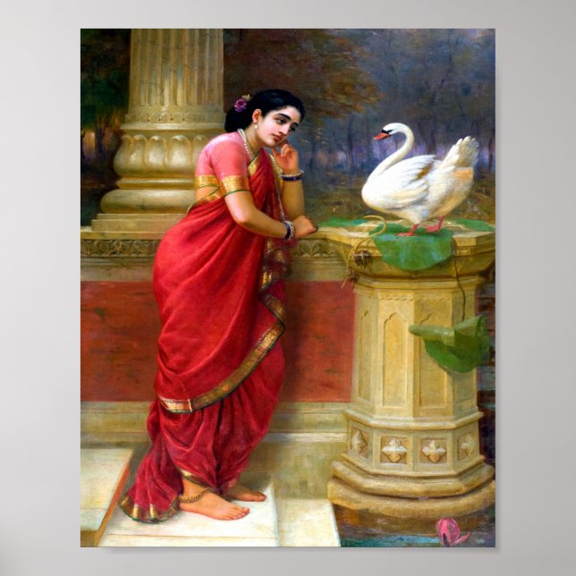 Póster Raja Ravi Varma - Hamsa Damayanti (Frente)