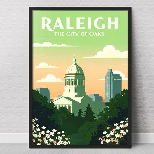 Póster Raleigh vintage Carolina del Norte