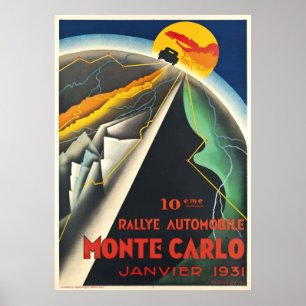 Póster Rallye Automobile Monte Carlo