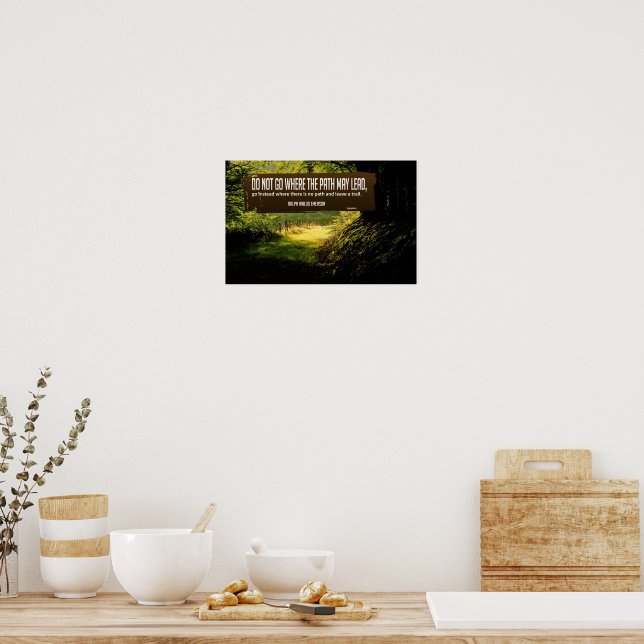 Póster Ralph Waldo Emerson cita Inspiradora "Trail" (Cocina)