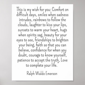 Póster Ralph Waldo Emerson quote - this is my wish
