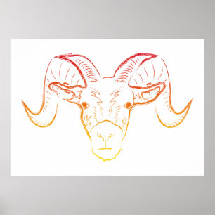 Póster ram illustration
