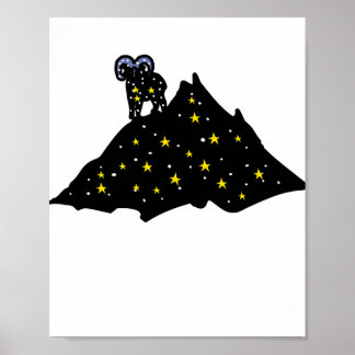 Póster Ram on Space Mountain | Cosmic Silhouette Poster