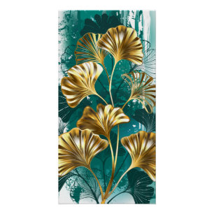 Póster Rama con hojas doradas Ginko Biloba