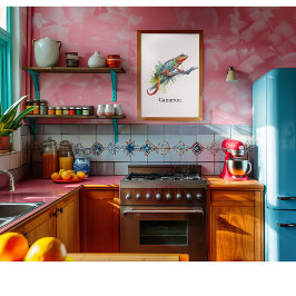 Póster Rama de colores: Arte Chameleon, personalizado