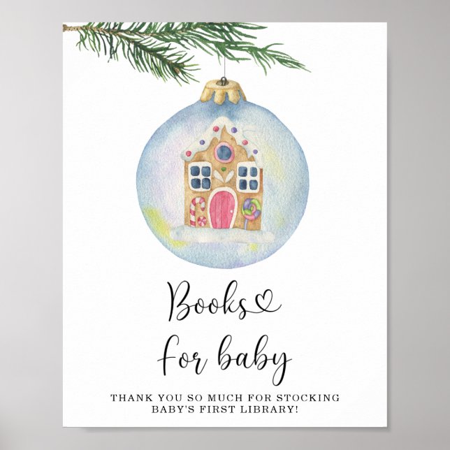 Póster Rama de invierno acuarela - libros para bebé (Frente)