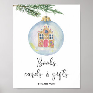 Póster Rama de invierno acuarela - libros, tarjetas y reg