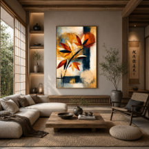 Rama de Momiji Japonesa Orgánica Moderna Abstracta