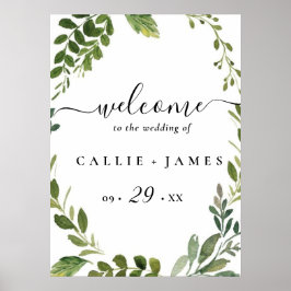 Póster Rama de oliva moderna salve la fecha