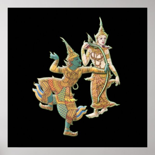 PÓSTER RAMA SITA - RAMAYANA HINDU DIOS BUDISTA (Frente)