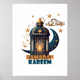 Póster Ramadan Kareem Mubarak Lantern ramadan 2024