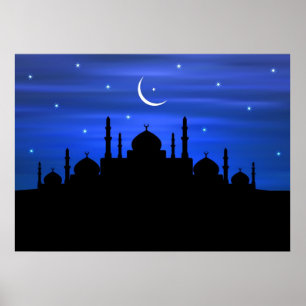 Póster Ramadán Luna y Mezquita