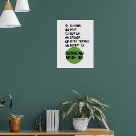 Póster Ramadan Mode On,Islamic Fasting Activities List,