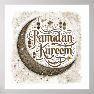 Póster Ramadan Mubarak Celebración Tradicional