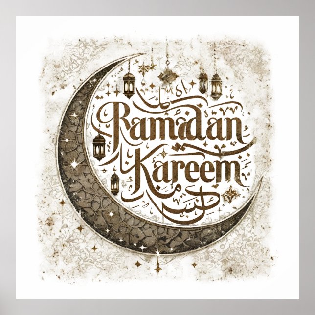 Póster Ramadan Mubarak Celebración Tradicional (Frente)