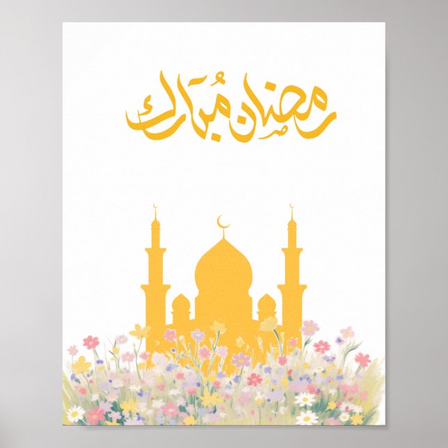 Póster "Ramadan Mubarak" Floral Wall Art (Frente)