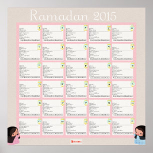 Póster Ramadhan Daily Checklist For GIRLS