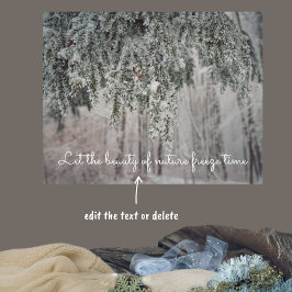 Póster Ramas escarpadas y un bosque cubierto de nieve